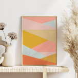 Affiche Bloc de couleur géométrique moderne corail et jaun<br><div class="desc">Poster des couleurs de Earthy Pastel sur la conception géométrique Abstraite</div>