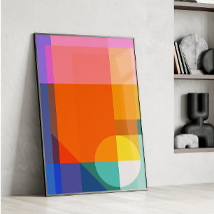 Affiche Bloc de couleur géométrique vibrant Art Abstrait m