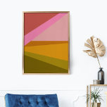 Affiche Bloc de couleurs Art géométrique moderne en rouge<br><div class="desc">Un design graphique géométrique vif et dynamique de triangles et de formes dans une belle palette de couleurs audacieuses de rose,  jaune et vert. Cliquez simplement sur personnaliser pour ajouter du texte ou des images. Contactez-moi pour toute question ou demande.</div>