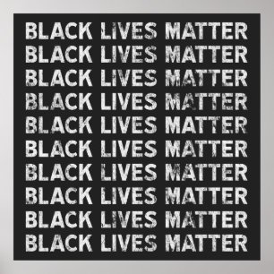 Affiche Bloc de texte répété Black Lives Matter