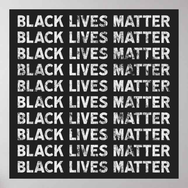 Affiche Bloc de texte répété Black Lives Matter (Devant)