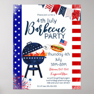 Affiche bloc fête 4 juillet BBQ rue du parti voisin P