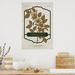 AFFICHE BLOCAGE MENSUEL - MAI FLEURS DE NAISSANCE CADEAU P