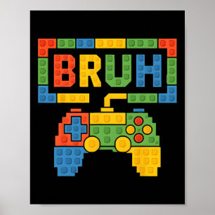 Affiche Blocs de Construction Bruh Garçons Anniversaire Br