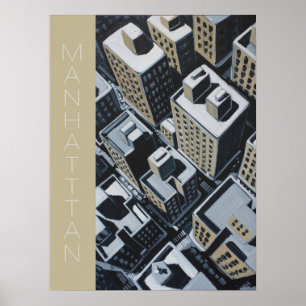 Affiche Blocs de la skyline de Manhattan
