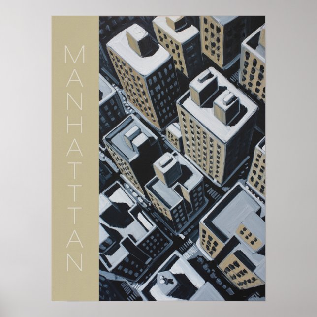 Affiche Blocs de la skyline de Manhattan (Devant)