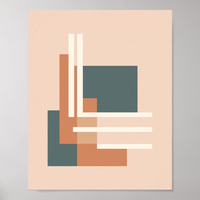 Affiche Blocs et Lignes Géométriques Minimalistes (Devant)
