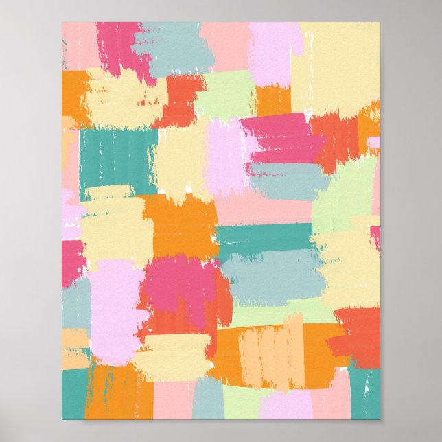 Affiche Blocs peints colorés (Devant)
