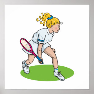 Affiche Blonde Tennis Girl