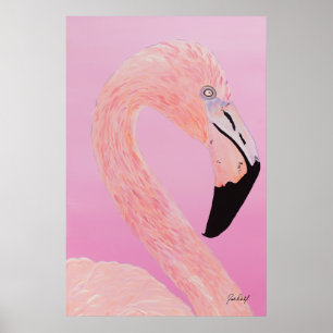 Affiche Blondie Le Flamant rose - Par Just Dahl