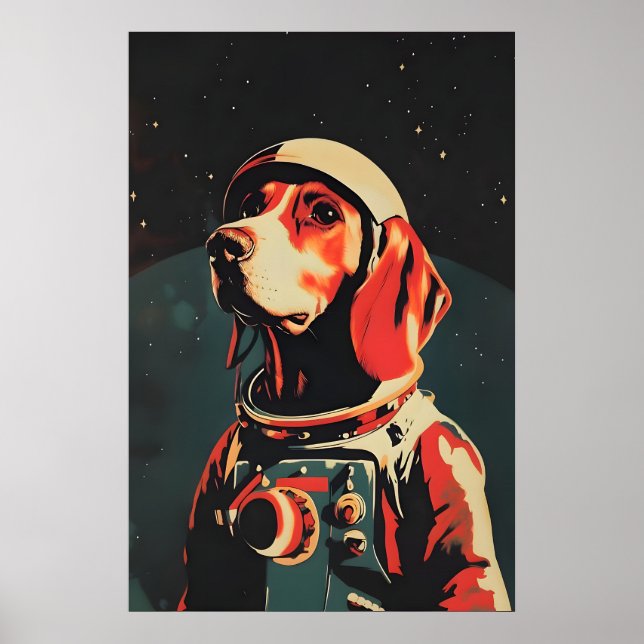 Affiche Bloodhound Astronaut Poster, Bloodhound Retro (Devant)