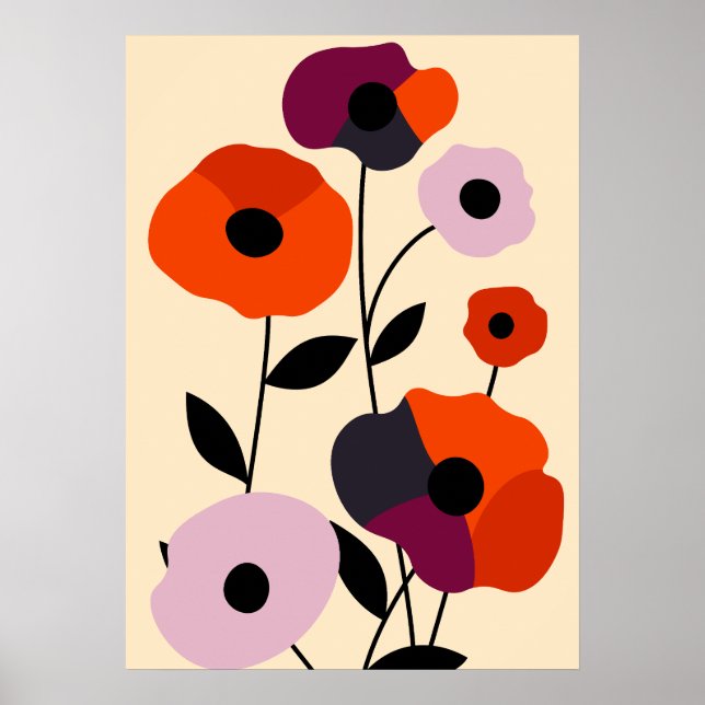 Affiche Bloom minimal du pavot (Devant)