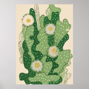 Affiche Blooming Cacti Art