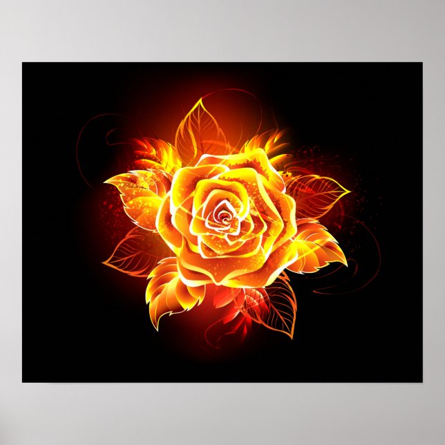 Affiche Blooming Fire Rose (Devant)
