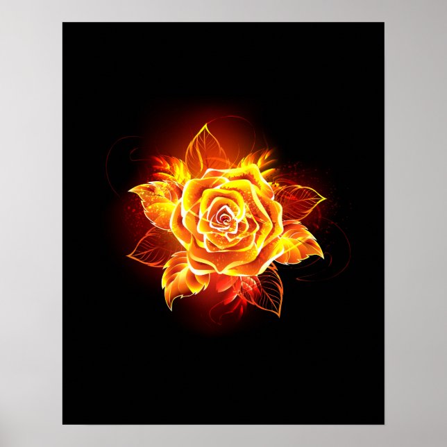 Affiche Blooming Fire Rose (Devant)