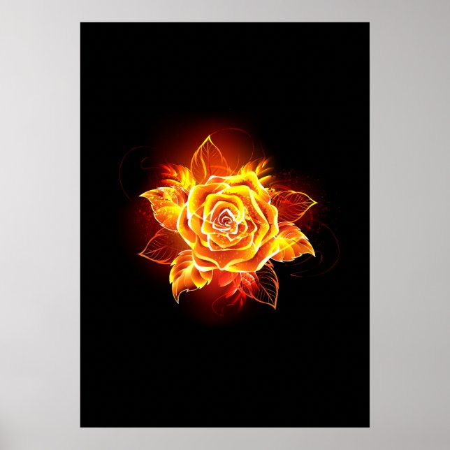 Affiche Blooming Fire Rose (Devant)