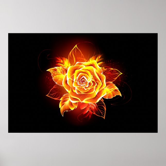 Affiche Blooming Fire Rose (Devant)