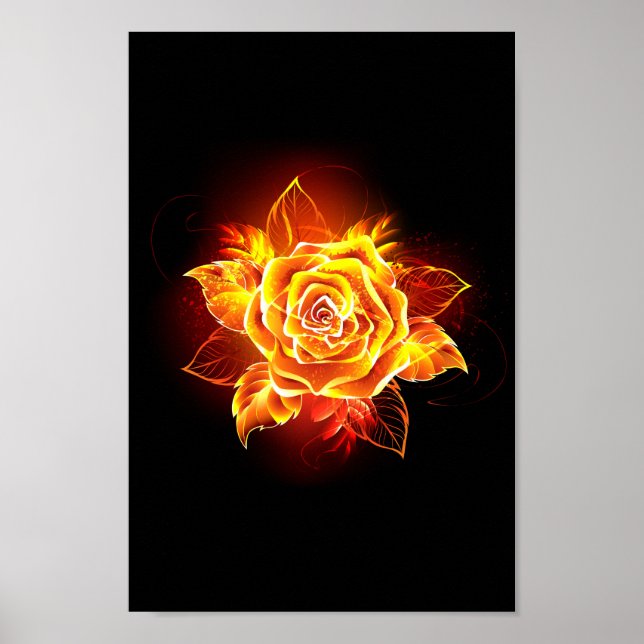 Affiche Blooming Fire Rose (Devant)