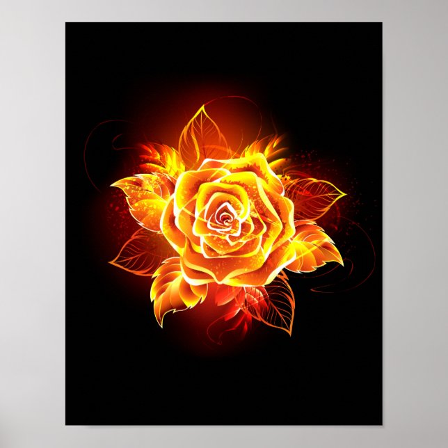 Affiche Blooming Fire Rose (Devant)