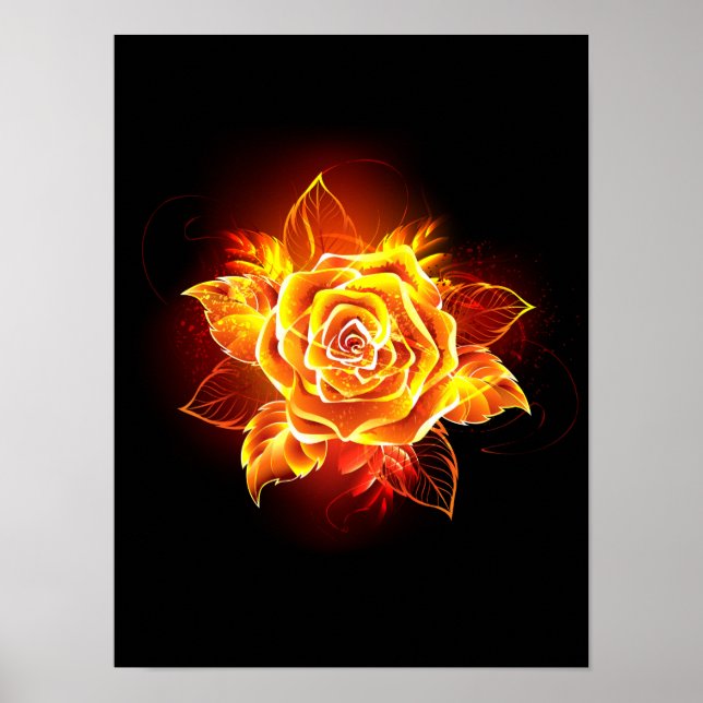 Affiche Blooming Fire Rose (Devant)