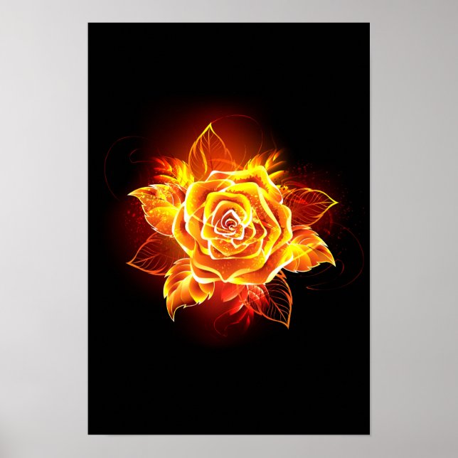 Affiche Blooming Fire Rose (Devant)