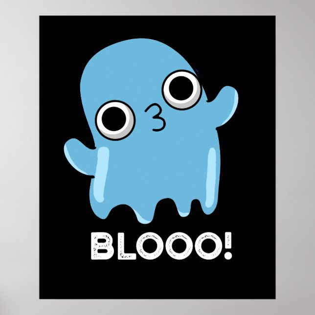 Affiche Blooo Funny Blue Ghost Pun Dark BG (Devant)
