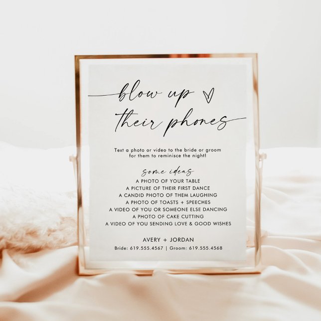 Affiche Blow their Phone Sign | Jeu photo Mariage (Créateur téléchargé)