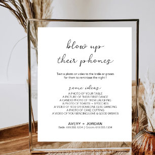 Affiche Blow Up Your Phone Modern Mariage Photo Hunt Game