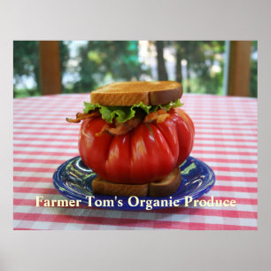 Affiche BLT avec tomate géante