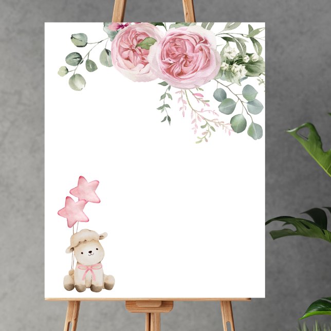Affiche Blu Créez votre propre doux petit agneau rose rose (Créateur téléchargé)