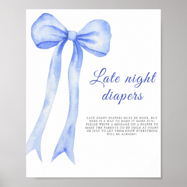 Affiche Blue a bow - Late night couches jeu (Devant)