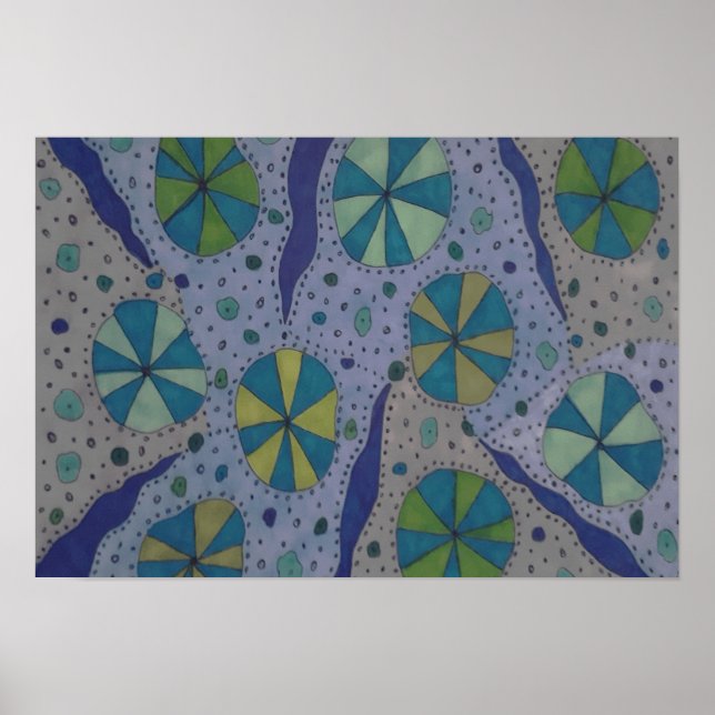 Affiche Blue and Grey Cosmic Abstract  (Devant)