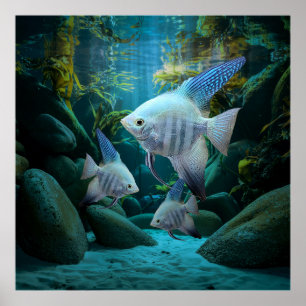 Affiche Blue Angelfish Aquarium sous-marin Fish Tank Lover