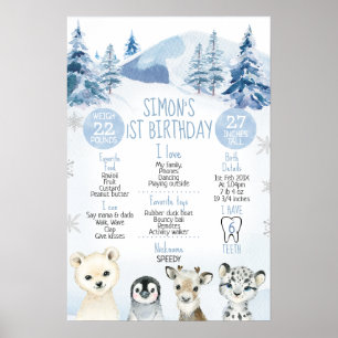 Affiche Blue Arctic Onederland 1er anniversaire Jalon