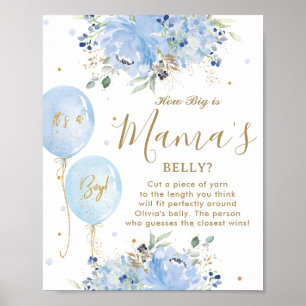 Affiche Blue Balloons Floral Boy Comment Big Mama's Belly