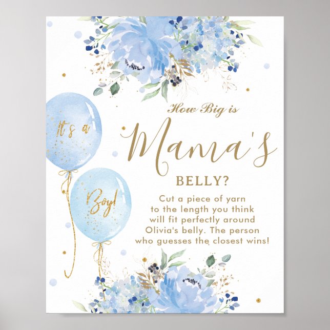 Affiche Blue Balloons Floral Boy Comment Big Mama's Belly  (Devant)