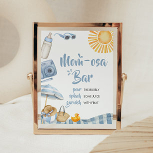 Affiche Blue Beach Summer Baby shower Mom Osa Bar