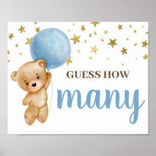Affiche Blue Bear Devine Combien de signes