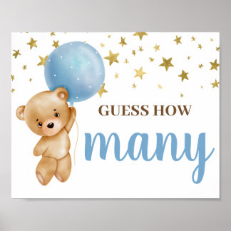 Affiche Blue Bear Devine Combien de signes
