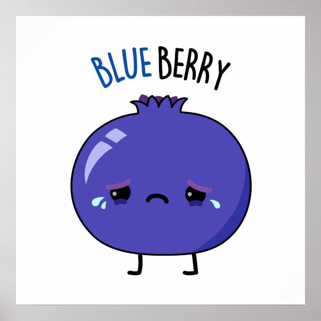 Affiche Blue Berry Funny Blueberry Pun (Devant)