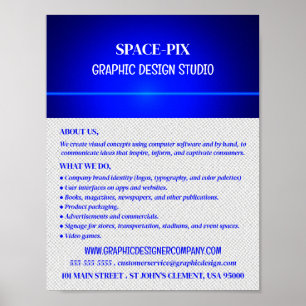 Affiche Blue Bokeh Guilloché Design, Graphiste