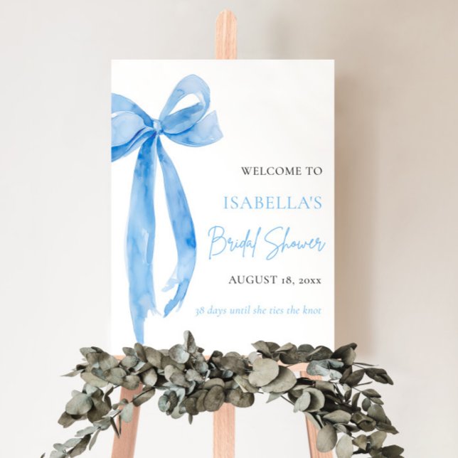 Affiche Blue Bow Elle noue la Fête des mariées de noeud (Créateur téléchargé)
