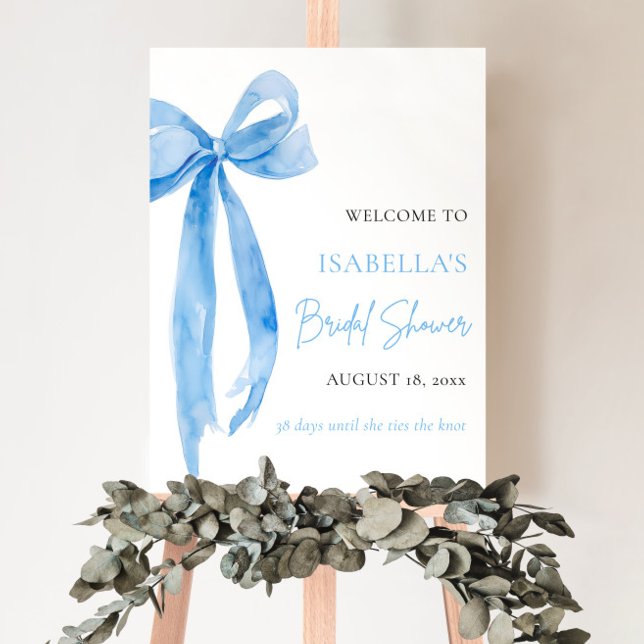 Affiche Blue Bow Elle noue la Fête des mariées de noeud (Créateur téléchargé)