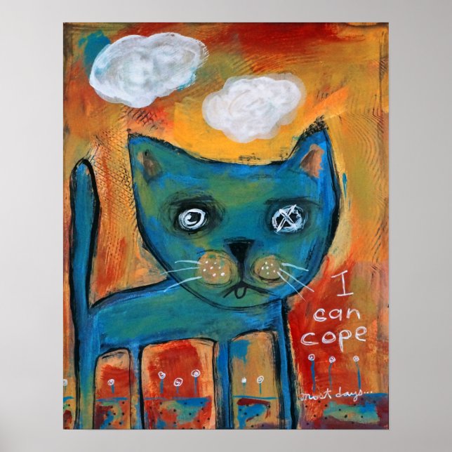 Affiche Blue Cat - Je Peux Cope (Devant)