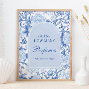 Affiche Blue Chinoiserie Devine combien de parfums signe