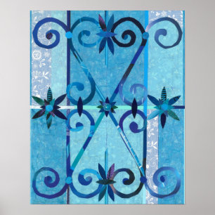 Affiche Blue City CHEFCHAOUEN Papier Collage