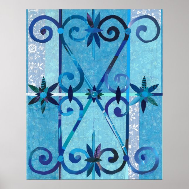 Affiche Blue City CHEFCHAOUEN Papier Collage (Devant)