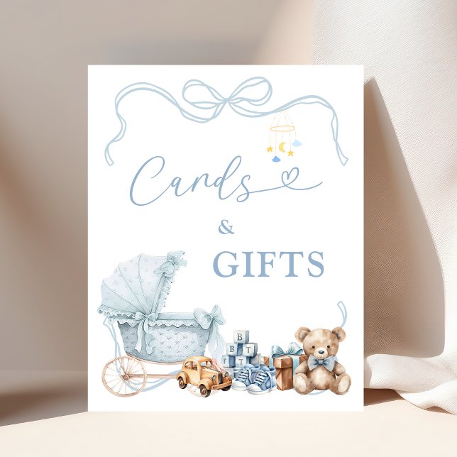 Affiche Blue Coquette Baby Carriage Cards and Gifts (Créateur téléchargé)