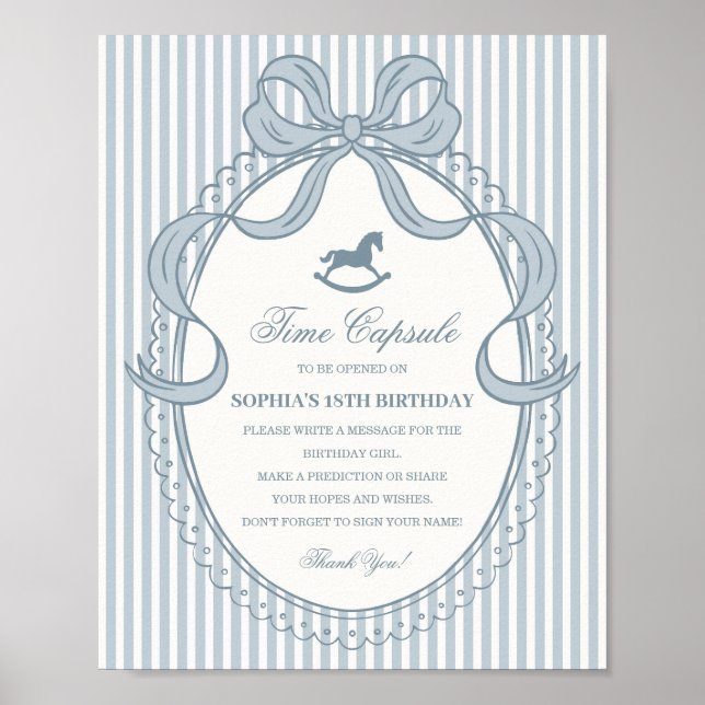Affiche Blue Coquette Bow Rocking Horse Time Capsule (Devant)