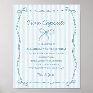 Affiche Blue Coquette Bow Temps Capsule Anniversaire Jeu